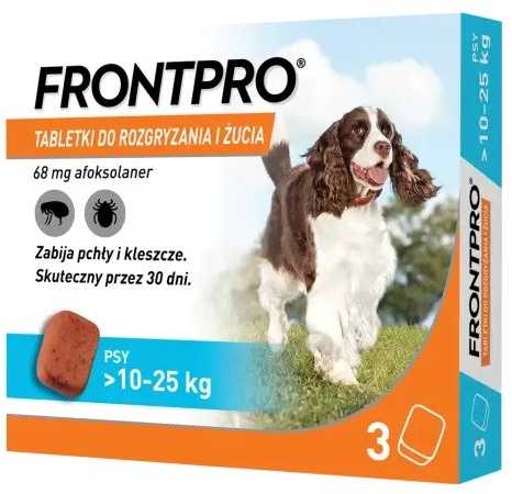 Frontpro tabletid kirpude ja puukide vastu koertele (>10-25 kg), 3x 68mg